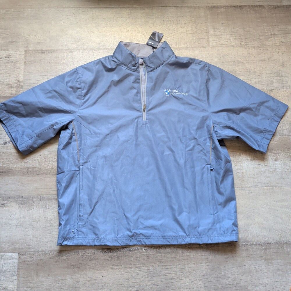 ​NWT Ahead BMW Championship Golf 1/4 Zip Pullover Men's Large Slate Blue Jacket